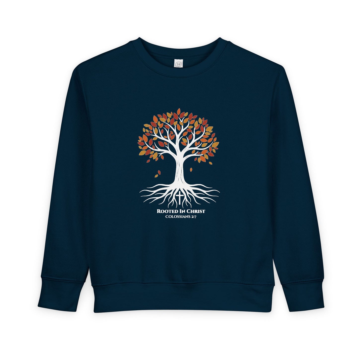 Rooted In Christ – Colossians 2:7 Toddler Christian Fall Crewneck