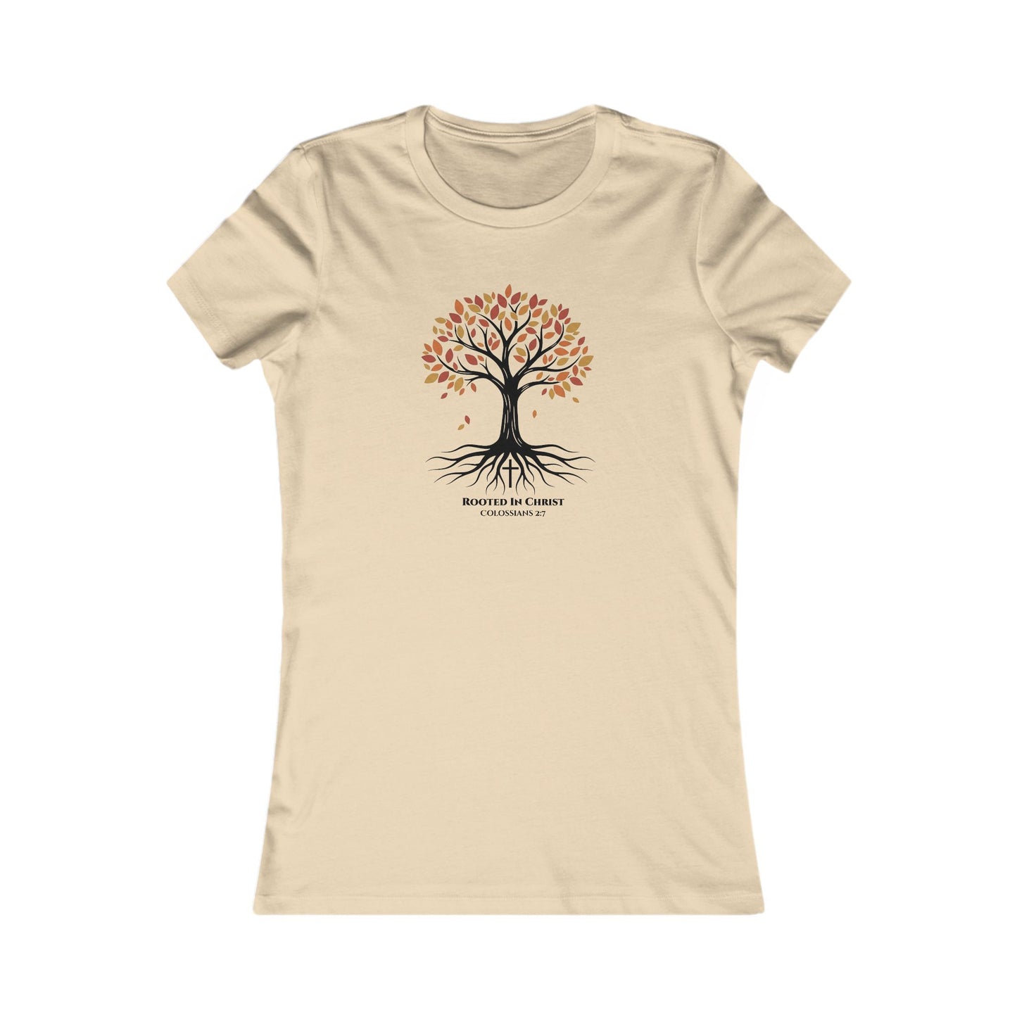 Rooted In Christ – Colossians 2:7 Women’s Christian Fall Tee