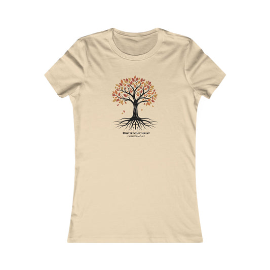 Rooted In Christ – Colossians 2:7 Women’s Christian Fall Tee