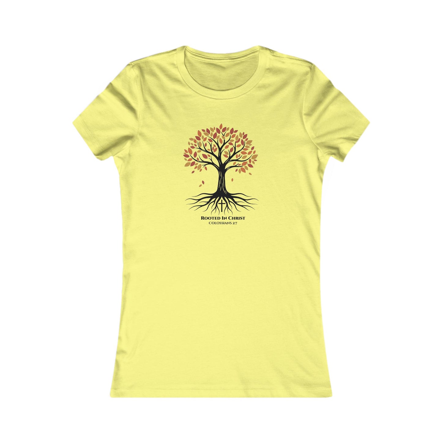 Rooted In Christ – Colossians 2:7 Women’s Christian Fall Tee