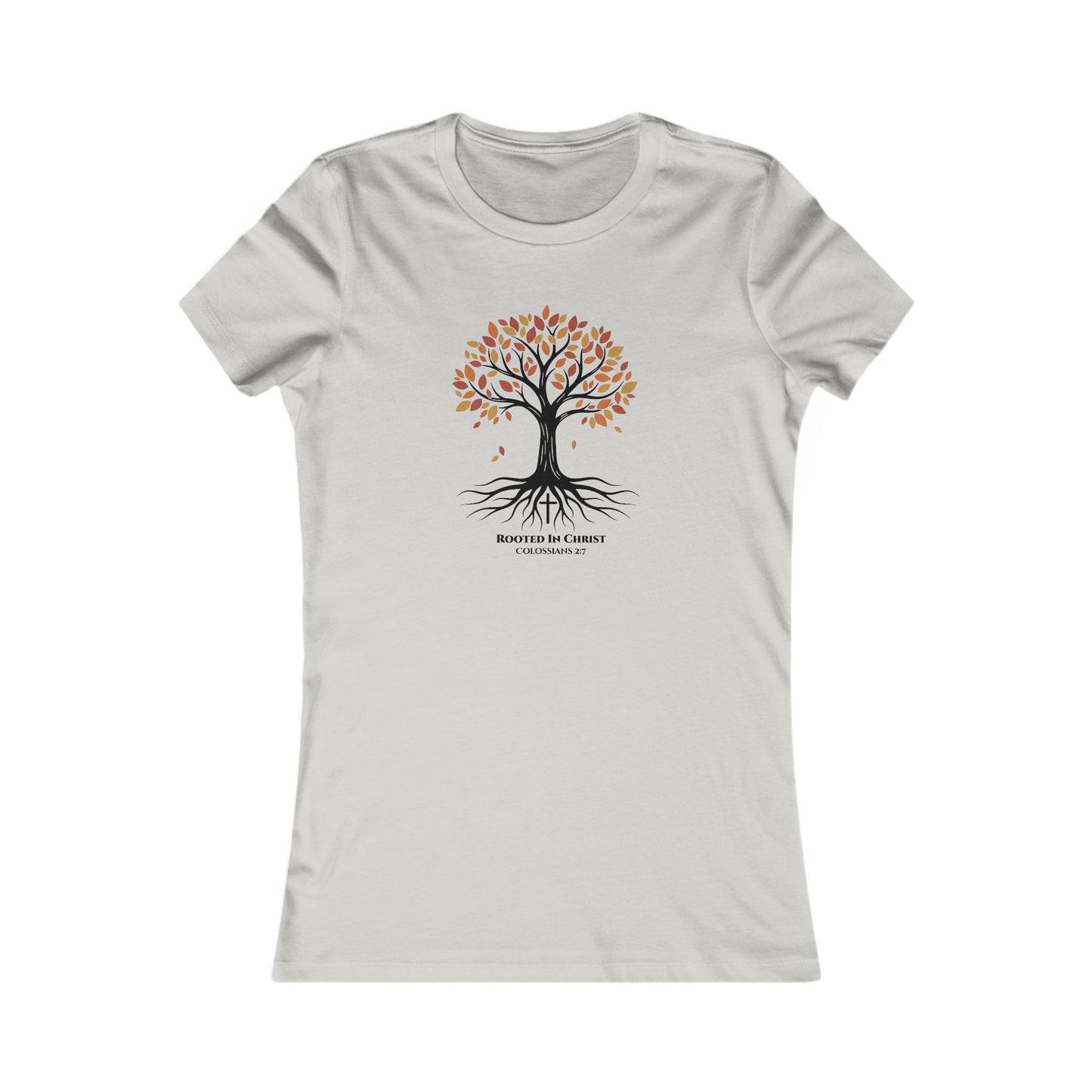 Rooted In Christ – Colossians 2:7 Women’s Christian Fall Tee