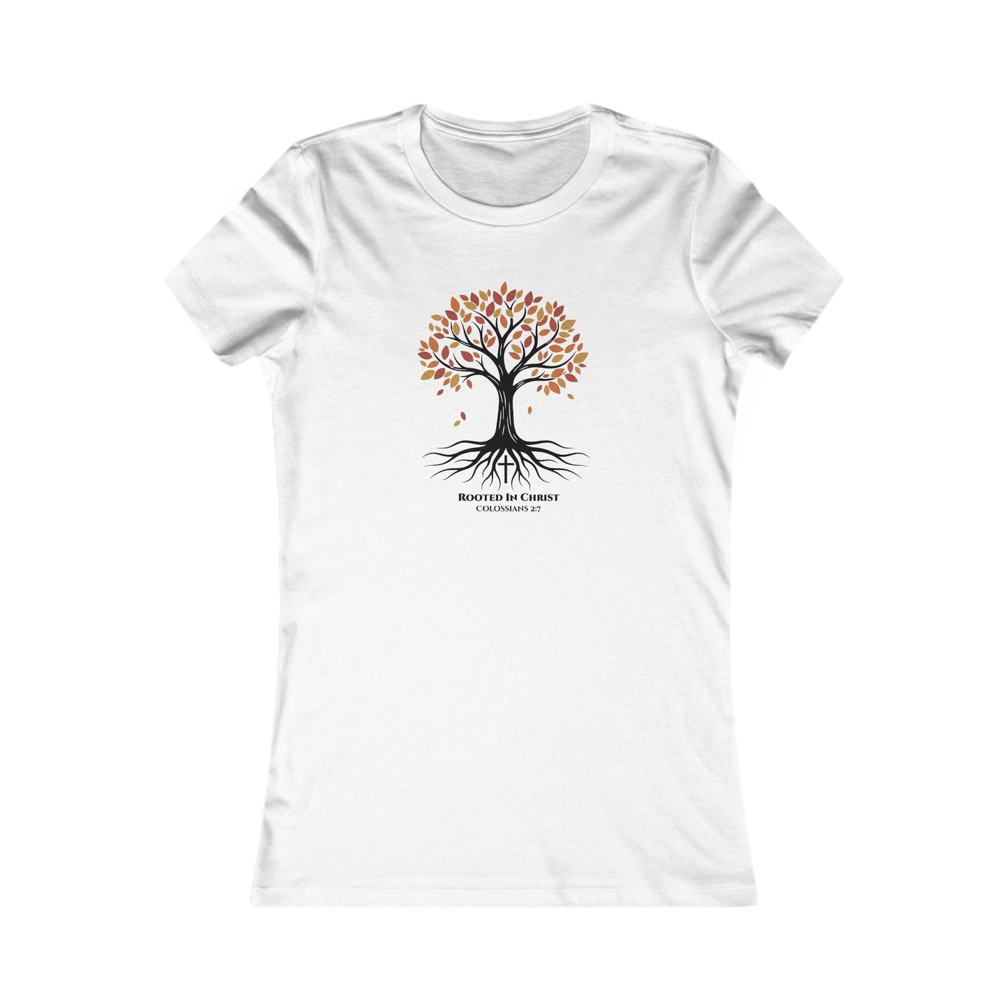 Rooted In Christ – Colossians 2:7 Women’s Christian Fall Tee