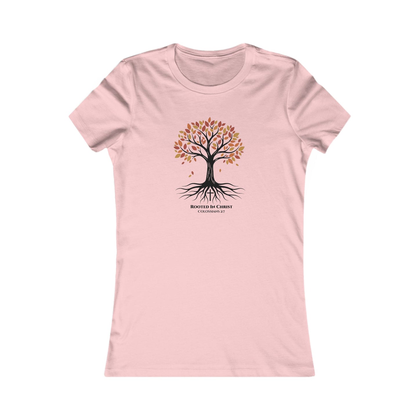 Rooted In Christ – Colossians 2:7 Women’s Christian Fall Tee