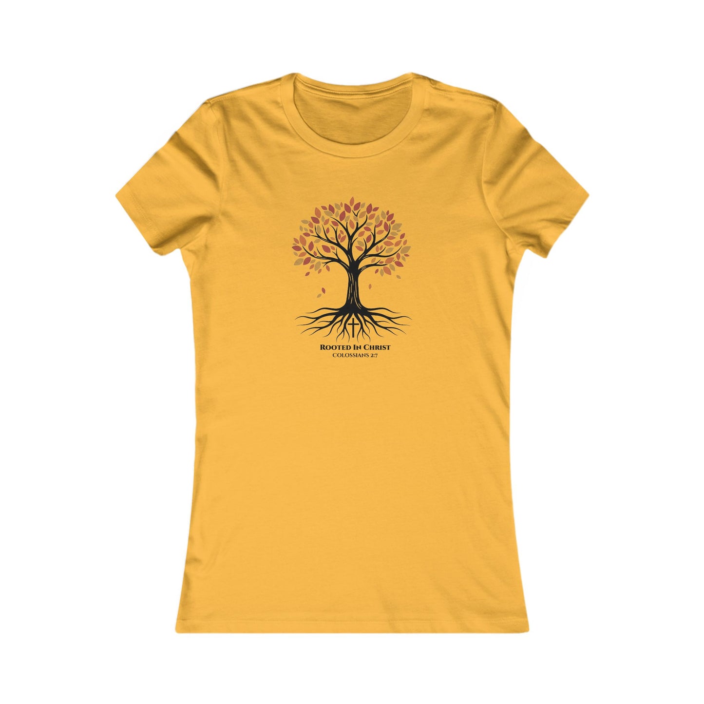 Rooted In Christ – Colossians 2:7 Women’s Christian Fall Tee