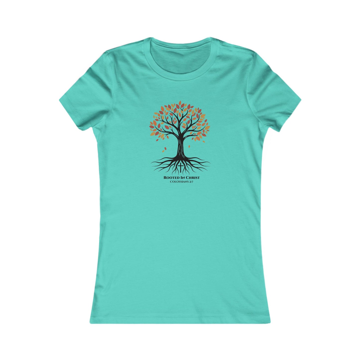 Rooted In Christ – Colossians 2:7 Women’s Christian Fall Tee