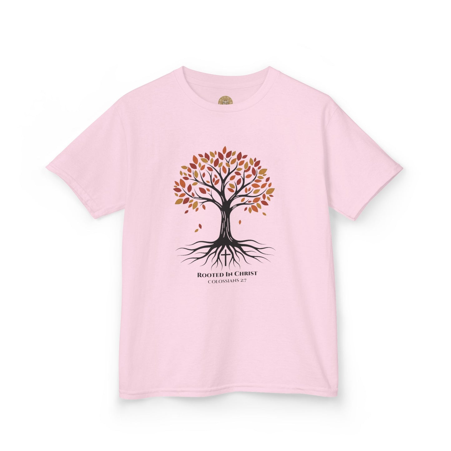 Rooted In Christ – Colossians 2:7 Youth Christian Fall Tee