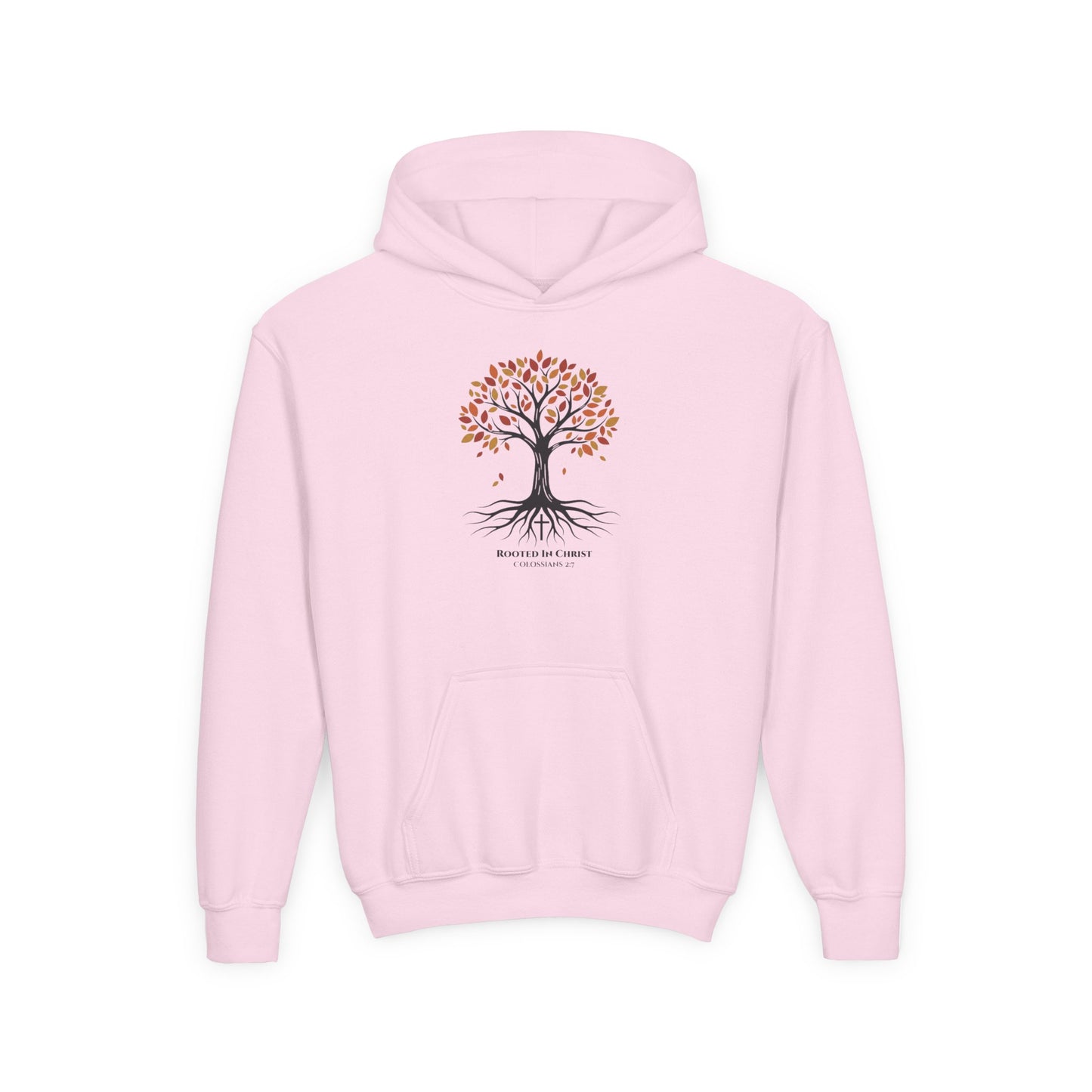 Rooted In Christ – Colossians 2:7 Youth Christian Fall Hoodie