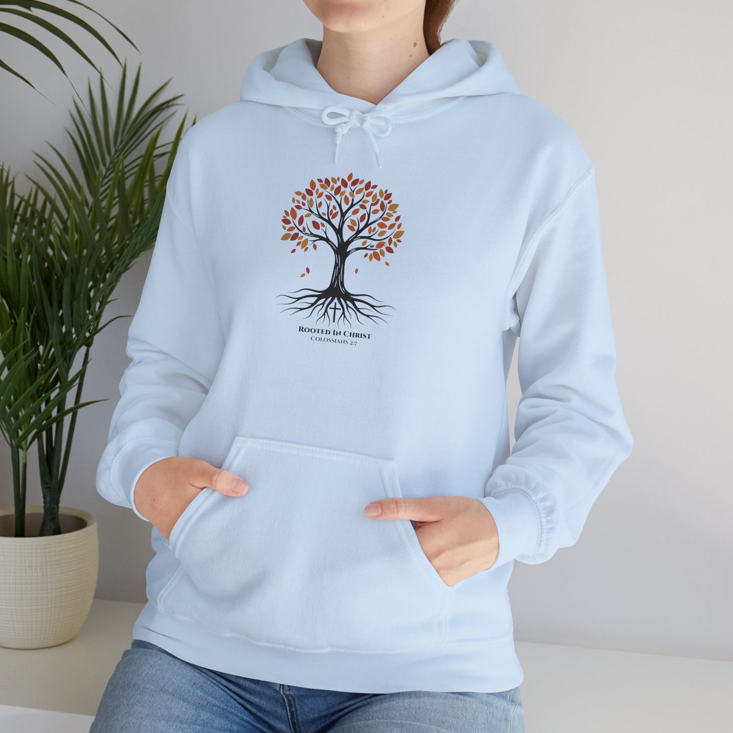 Rooted In Christ – Colossians 2:7 Christian Fall Hoodie