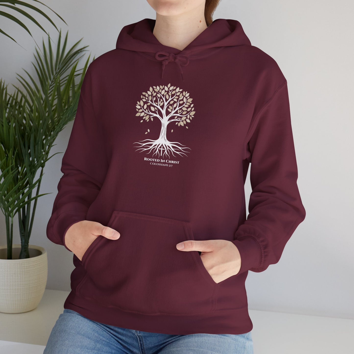 Rooted In Christ – Colossians 2:7 Christian Fall Hoodie