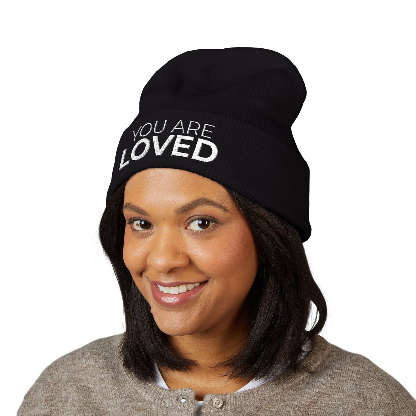 You Are Loved Cuffed Beanie (Embroidery)