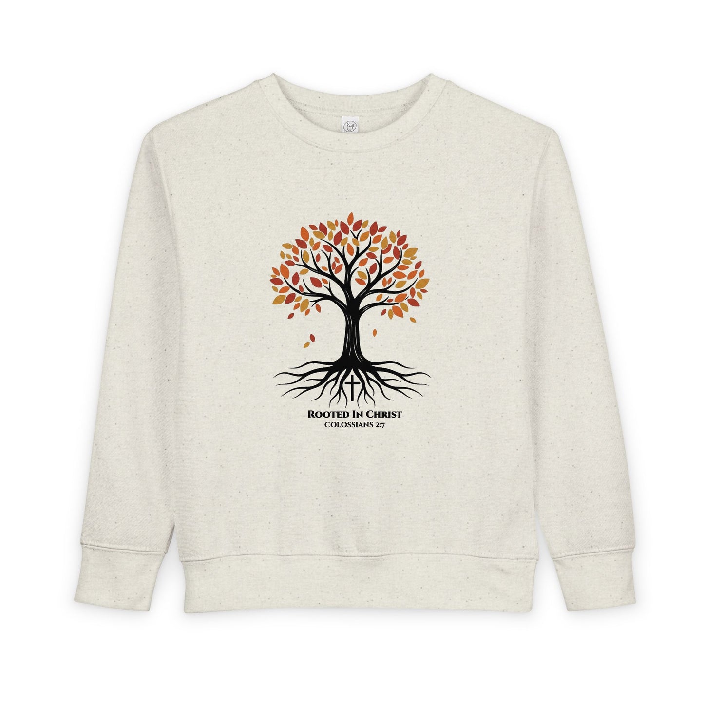 Rooted In Christ – Colossians 2:7 Toddler Christian Fall Crewneck