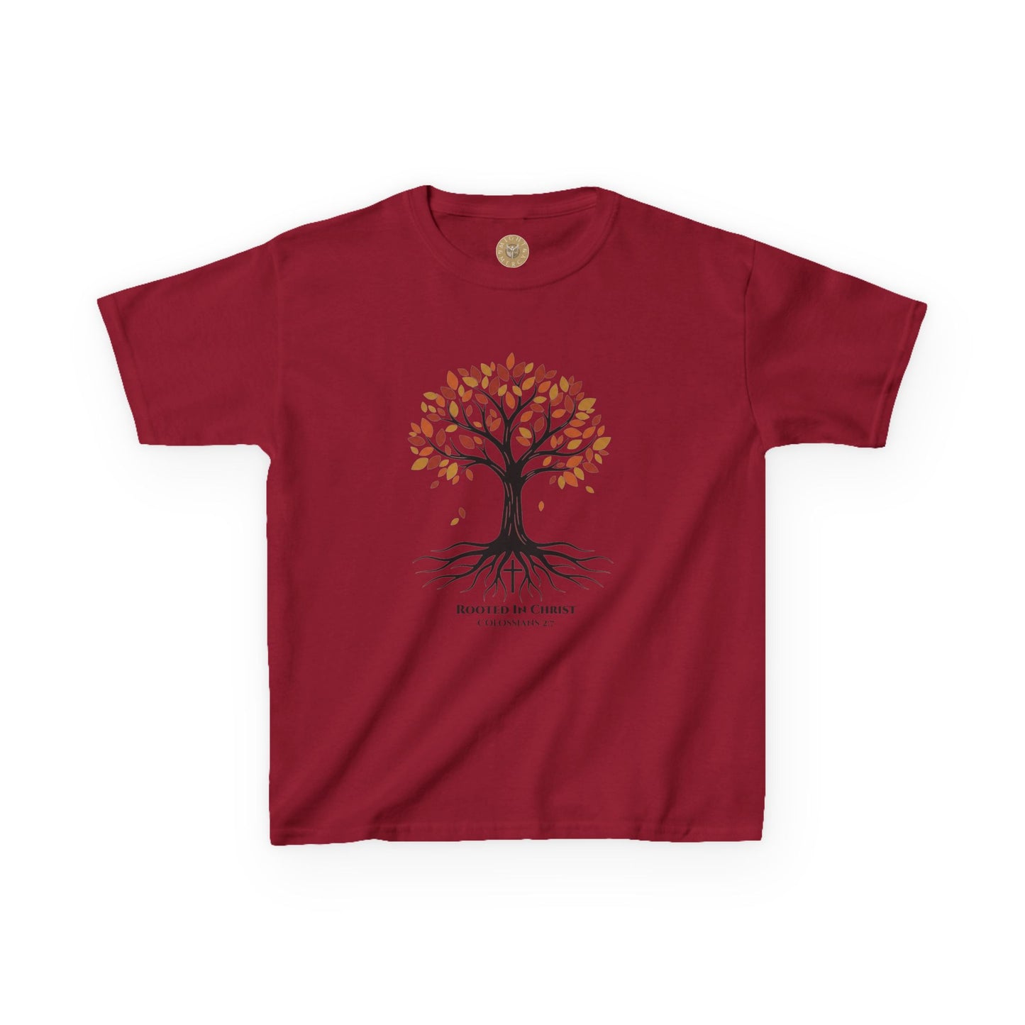 Rooted In Christ – Colossians 2:7 Youth Christian Fall Tee