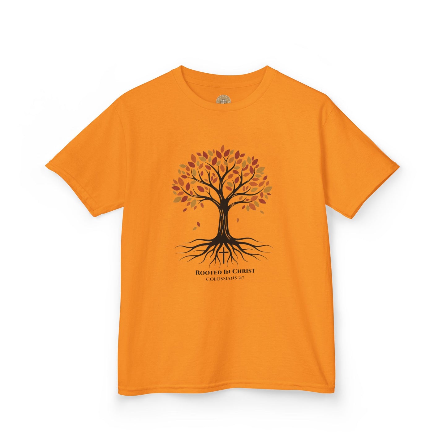 Rooted In Christ – Colossians 2:7 Youth Christian Fall Tee