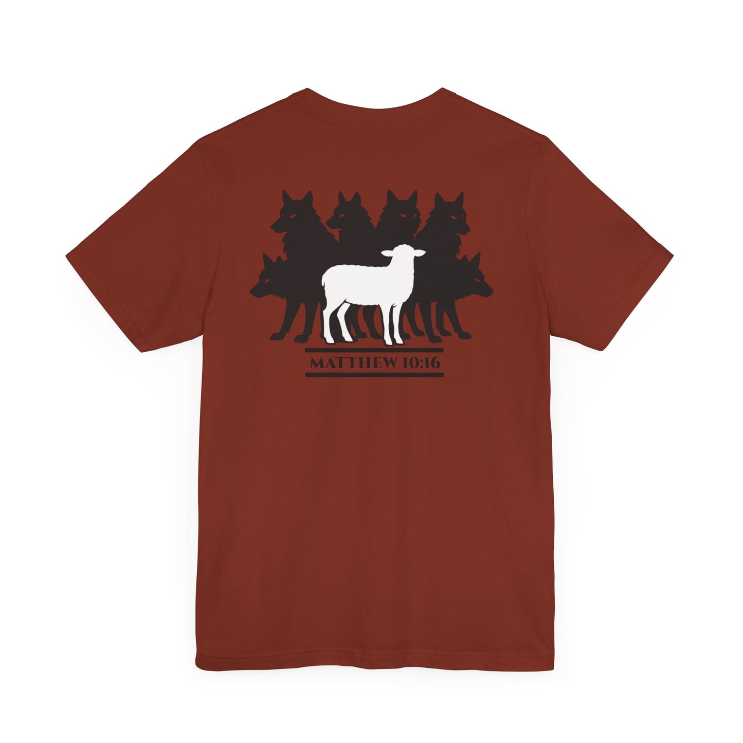 Among Wolves – Matthew 10:16 Short Sleeve Tee